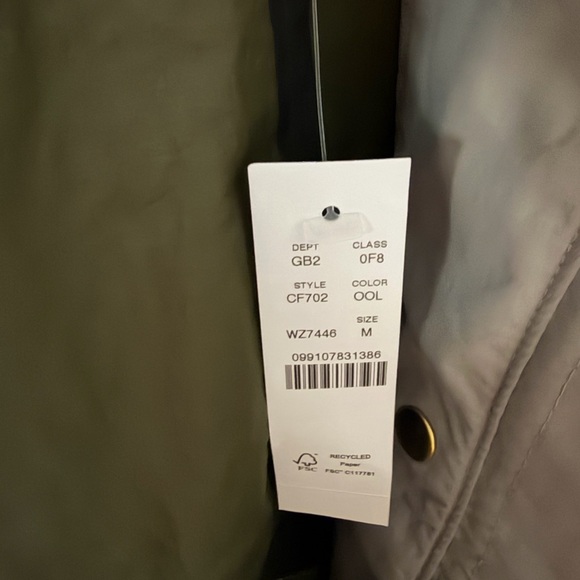 J. Crew Perfect Raincoat Oyster Olive Medium - Picture 5 of 7